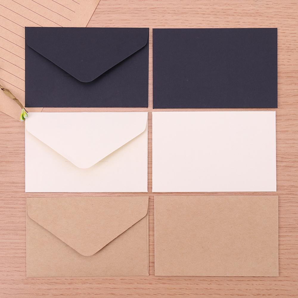 Nickolas1 Amplop Kertas Stationary Hitam Kosong Mini Kraft Paper Klasik Kartu Pesan Amplop Undangan