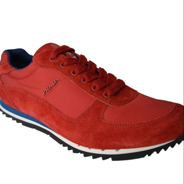 New Authentic Leather PRADA Mens Shoes Sneakers Schuhe Scarpe