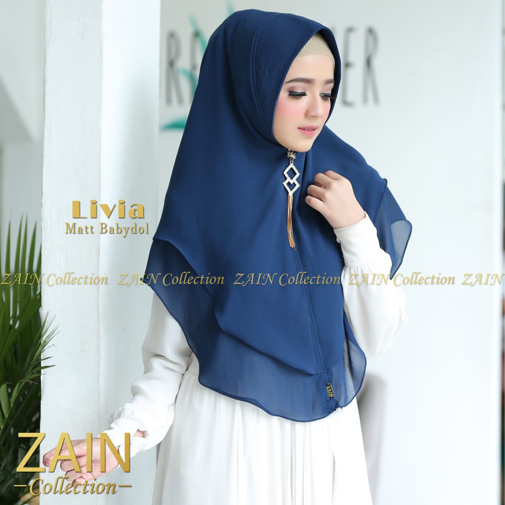 ZAIN COLLECTION Khimar Syar'I INSTAN Jilbab 2LAYER JUMBO||HIJAB LIVIA Polos-6