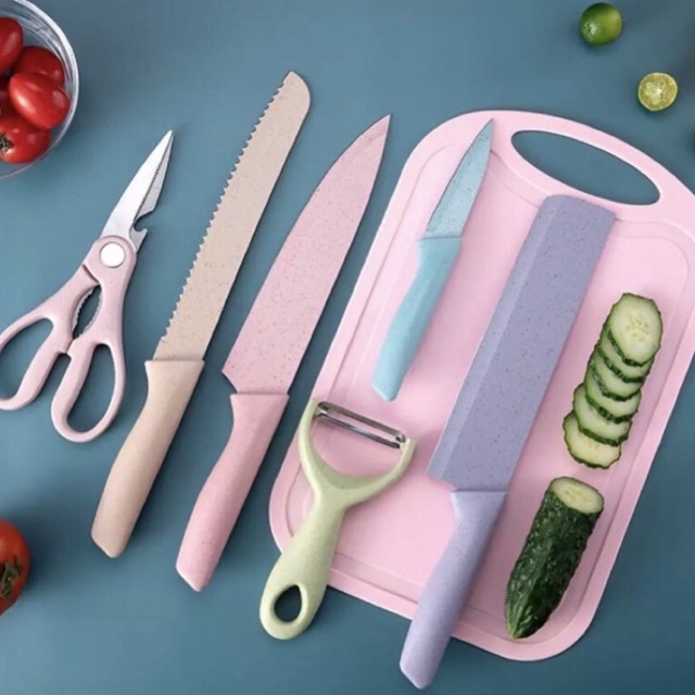 Pisau 1 set 6 pcs (rainbow macaron)