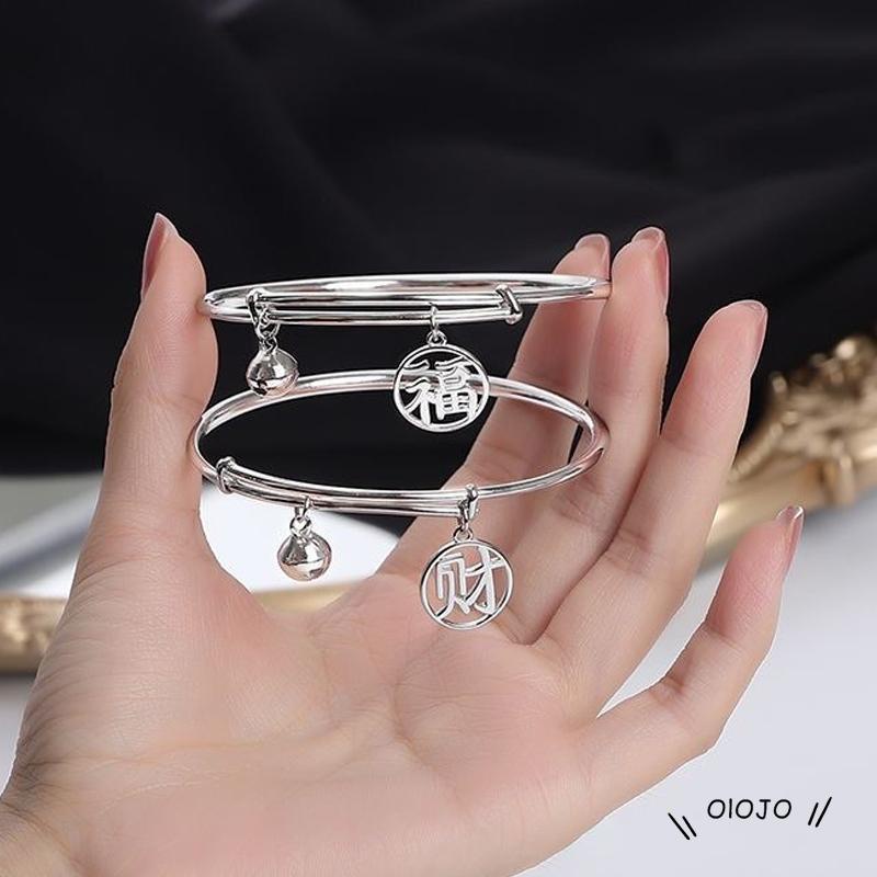 Fortune Gelang Tangan Rantai Aksen Lonceng Keberuntungan Untuk Pasangan / Pria / Wanita - ol2