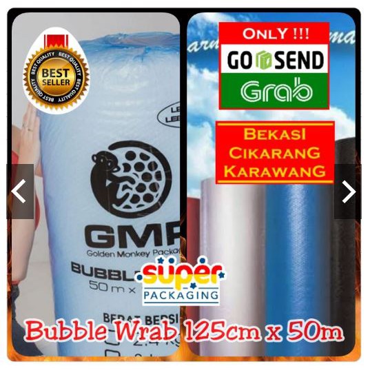 Gosend Grab Only! Bubble Wrap Putih 50M 125 Cm Bubble Wrap Bening Roll 50 M Meter Bubble Warp