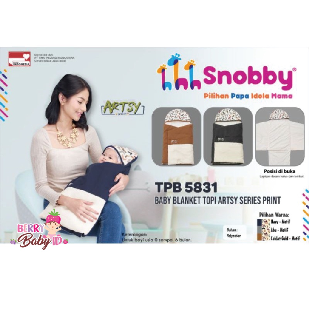 Snobby Blanket Selimut Topi Bayi 0-6 Bulan Summit Artsy Twiza Arrow Series Berry Mart