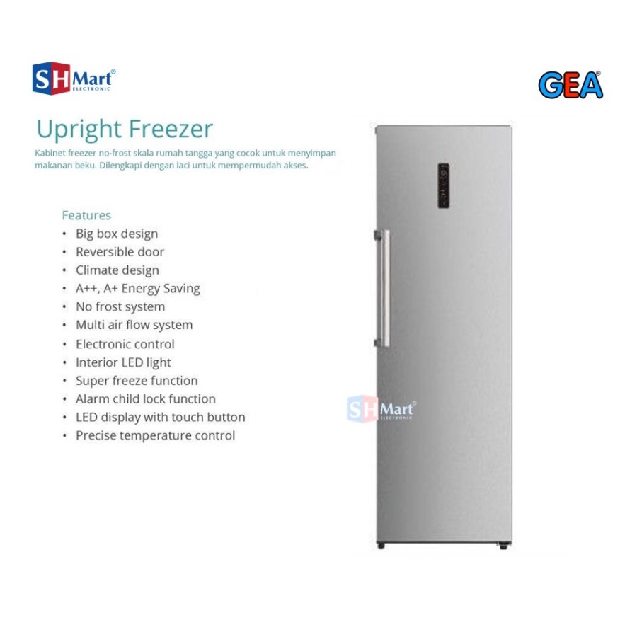 FREEZER GEA GF-307 UPRIGHT FREEZER / REFRIGERATOR GF 307 / GF307 (SHMART ELECTRONIC MEDAN)