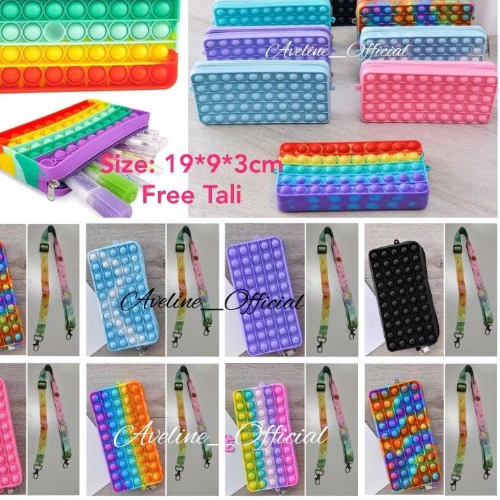 

Hot Sale - AVELINE Tas pop it anak / kotak pensil pop it / pensil case pop it / 2IN1 Big Pop It Pencil Case /Bag Pops Fidget Toys Push Bubble Pen Holder.