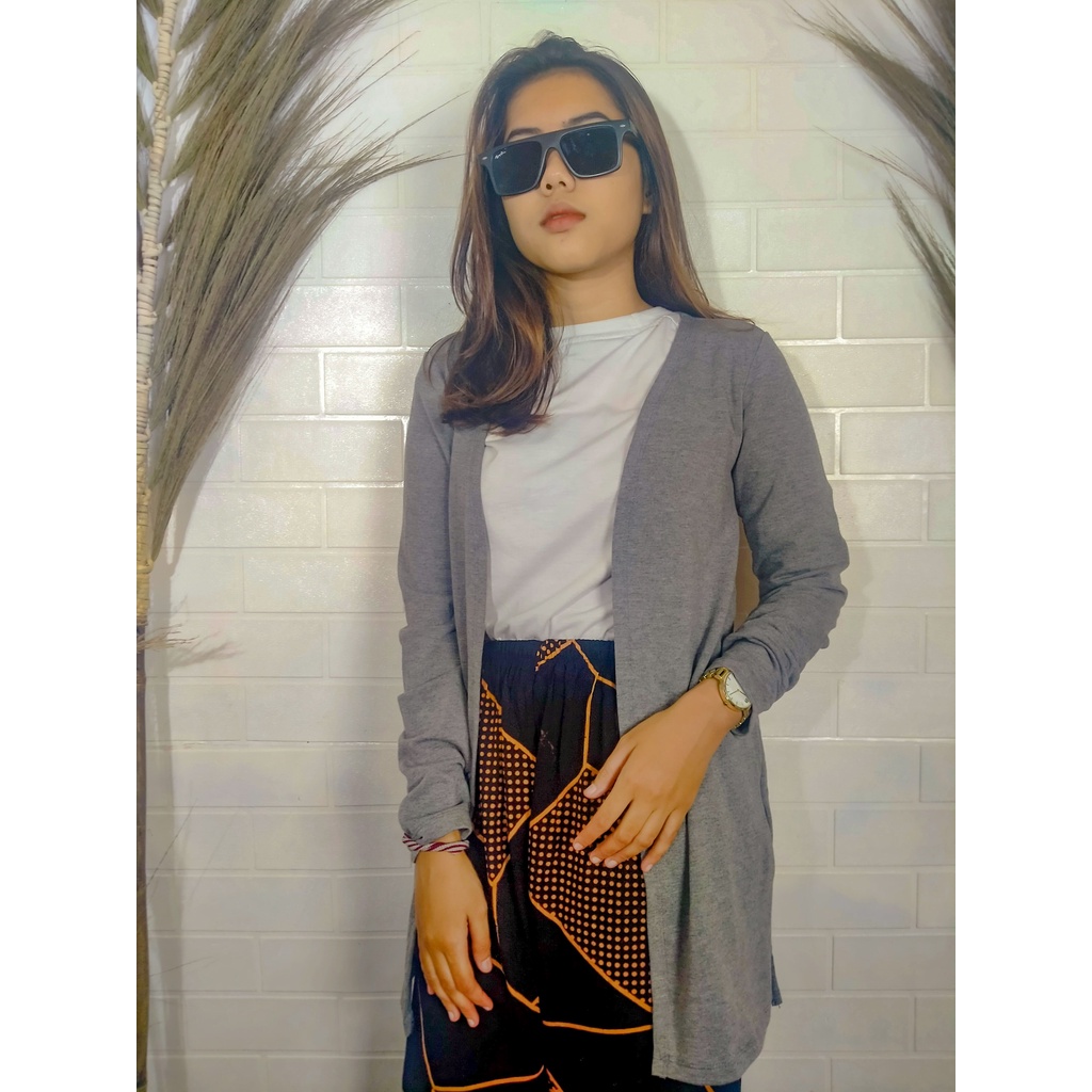 Cardigan wanita bahan kaos kualitas import
