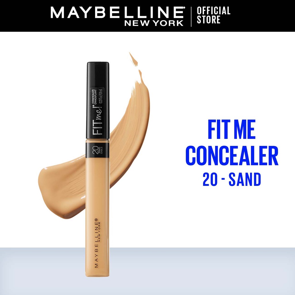 Maybelline Fit Me! Liquid Concealer MakeUp - 20 Sand (Dengan Coverage Tinggi & Hasil Natural)