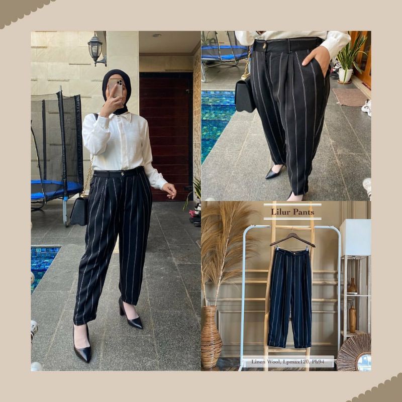 LILUR PANTS | ZARA STRIPE BASIC PANTS | STRIPE PANTS