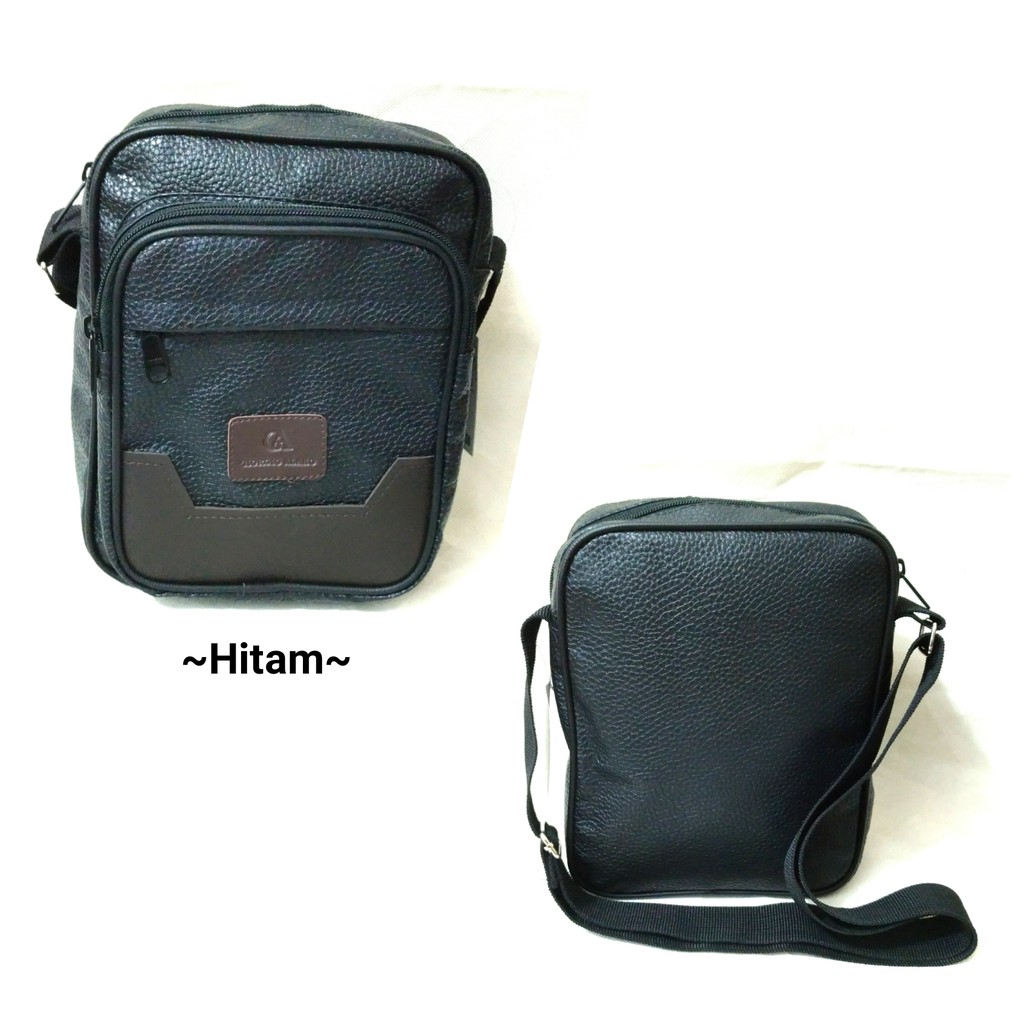 Tas Slempang Kulit Pria Sling Bag Cowok Travel Bag Laki Tas Kecil Cowo Impor Murah Keren - SELEMPANG-KULIT-JERUK