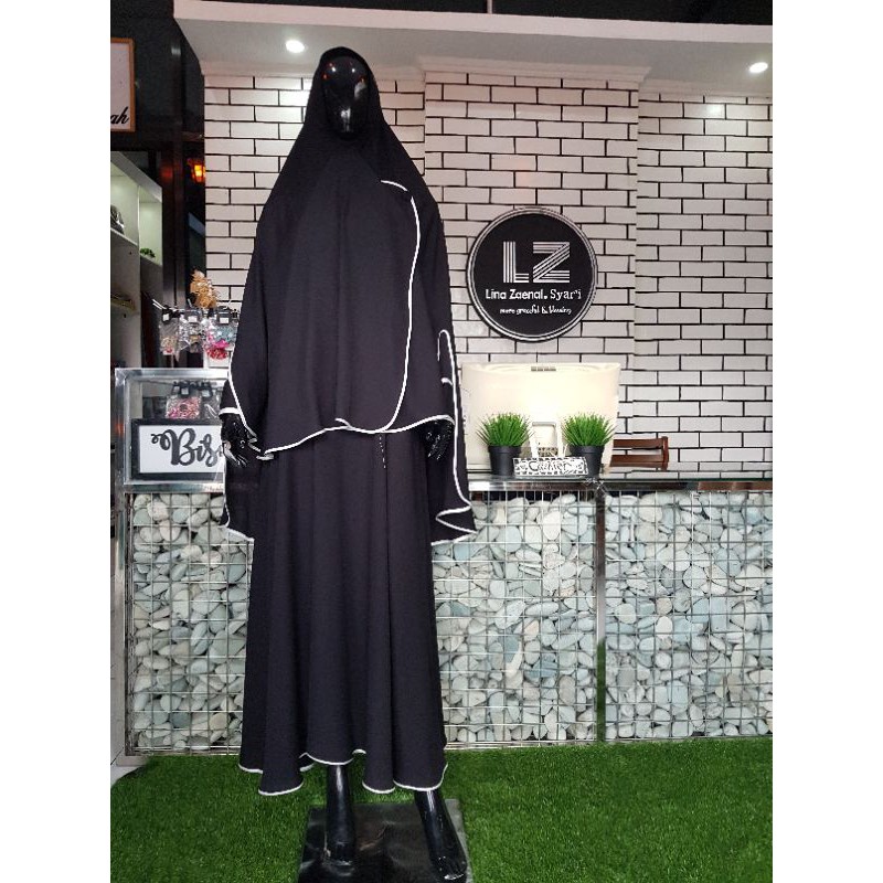 Set Gamis Polos crep syar'i