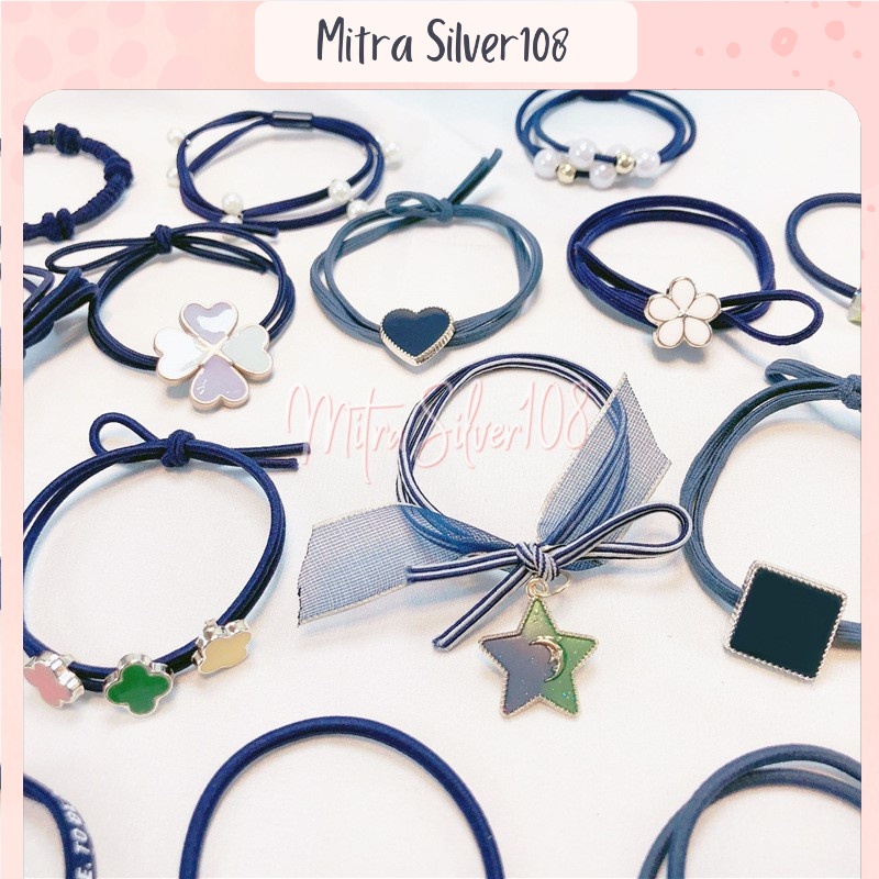 [MS108] KCR 15 - Ikat Rambut Karet Elastis Untuk Wanita Dewasa Anak Gaya Casual Fashion Korea