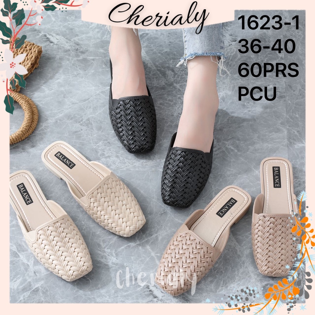 BALANCE Sandal Selop Jelly Wanita Import Karet Empuk Dan Lentur Motif Anyam 1623