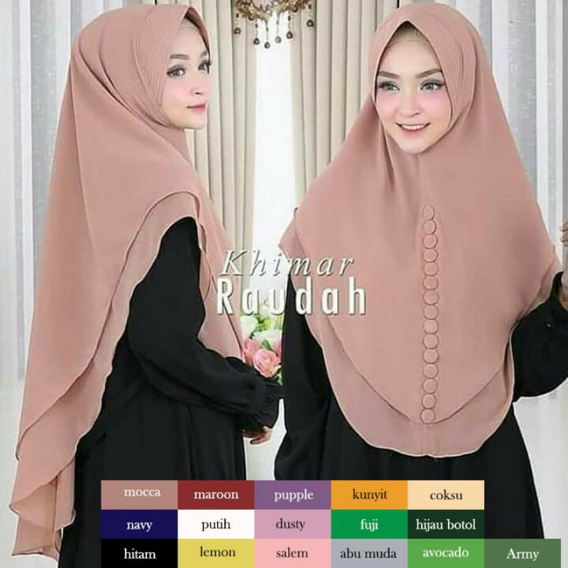 HIJAB INSTAN KHIMAR RAUDAH 2 LAYER JUMBO/HIJAB KHIMAR RAUDAH INSTAN 2 LAYER/HIJAB KHIMAR CERUTTY BAB
