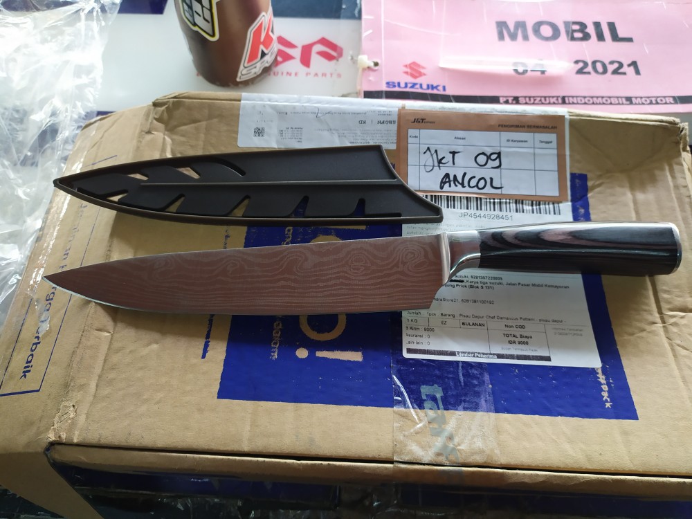 Pisau Dapur Chef Damascus Pattern - Pisau Dapur - Peralatan Masak - Pisau