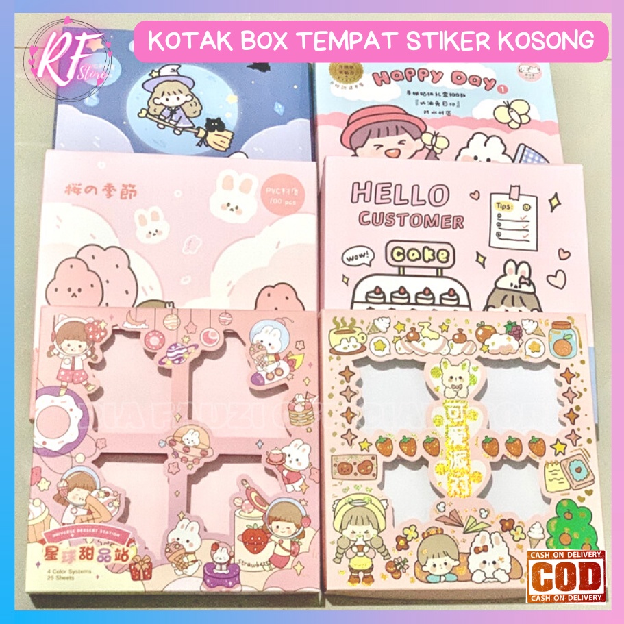 

Kotak Box Stiker KOSONG Penyimpanan Stiker Kosong Box Kertas Isi Kosong