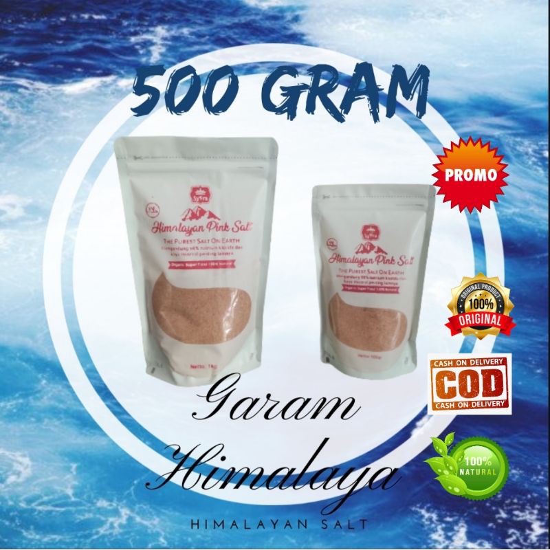 Garam Himalaya 500 gram Natural Pink Himalayan Salt Fine Halus  500 gram