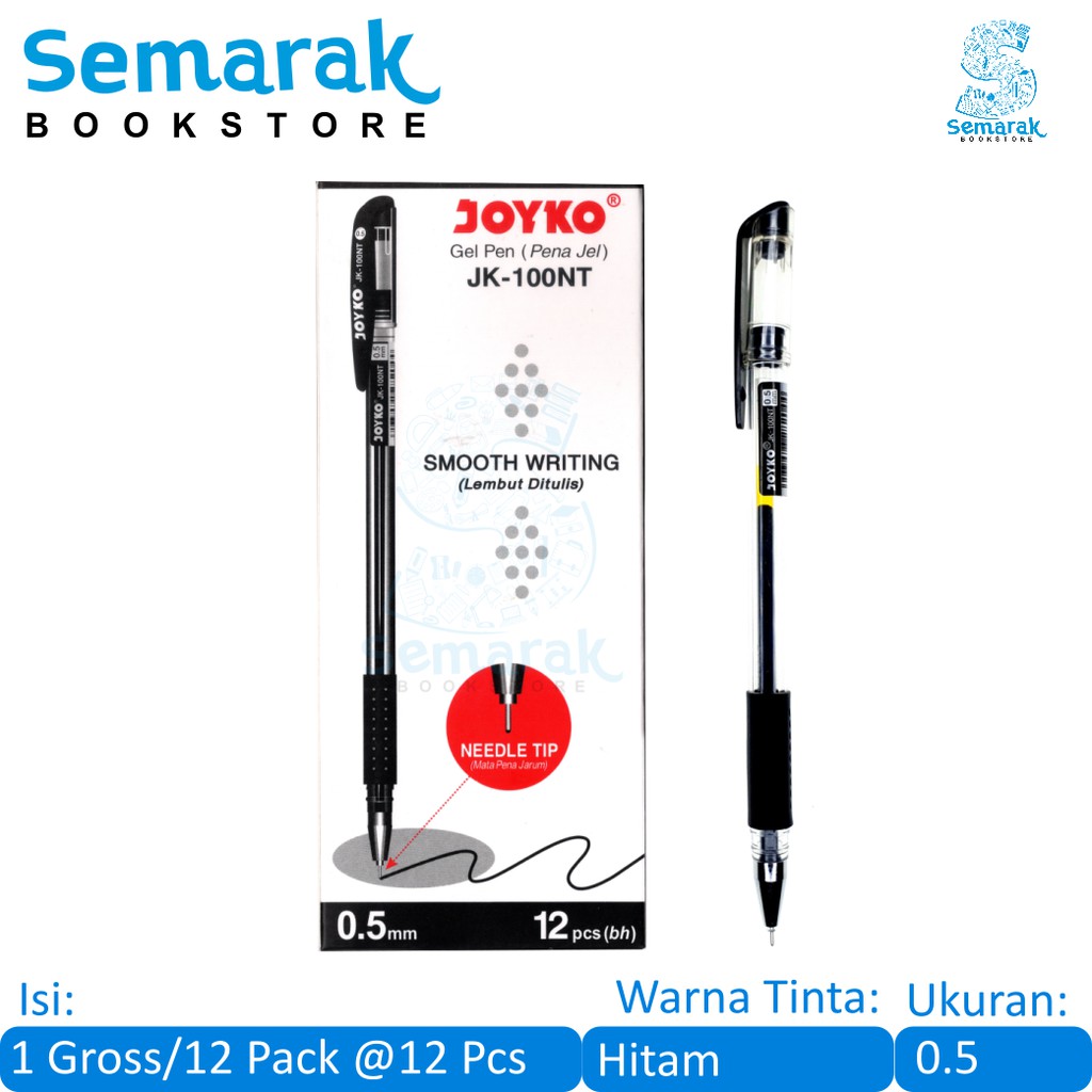 

Joyko JK-100 NT Pena Jel Lancip - Hitam [1 Gross / 12 Pack]