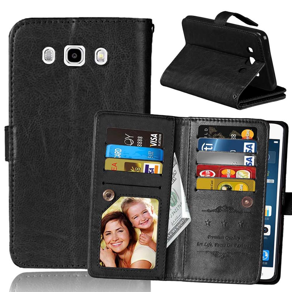 Samsung J5 2016 / J510 Leather Wallet Case With 9 Card Slot 2 in 1 Magnetic