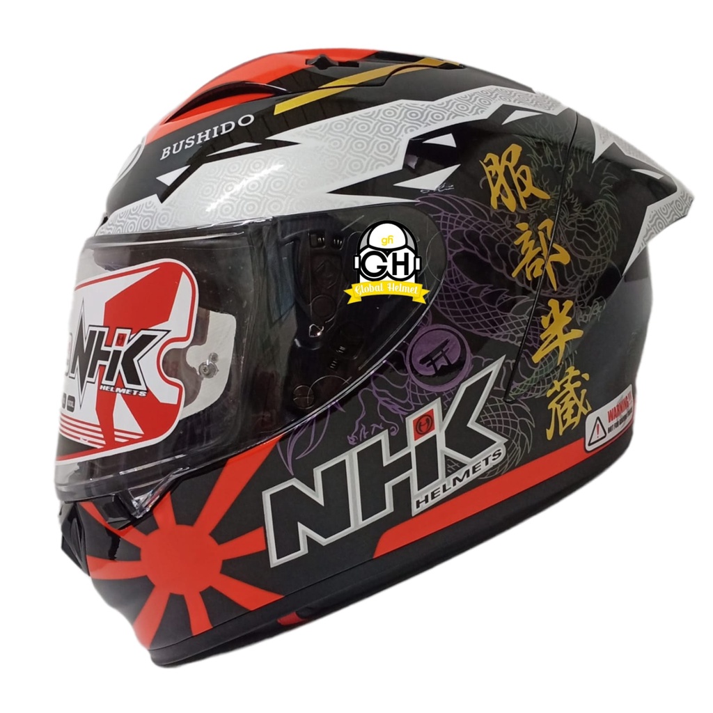 HELM NHK GP R TECH STREET MIHAIL BLACK GLOSSY GP-R FULL FACE