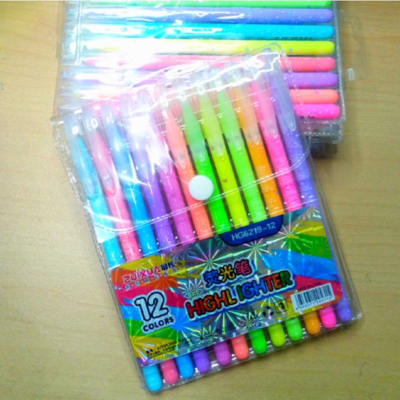 

[Ai's] Pen gell 12 warna / pena warna warni / Highlighter 12 colors / pen gli ter warna