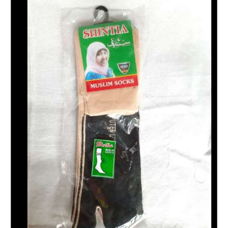 Kaos Kaki Wanita Jempol Muslimah Coklat Telapak Hitam Kaos Kaki Panjang Pendek Bahan Nilon