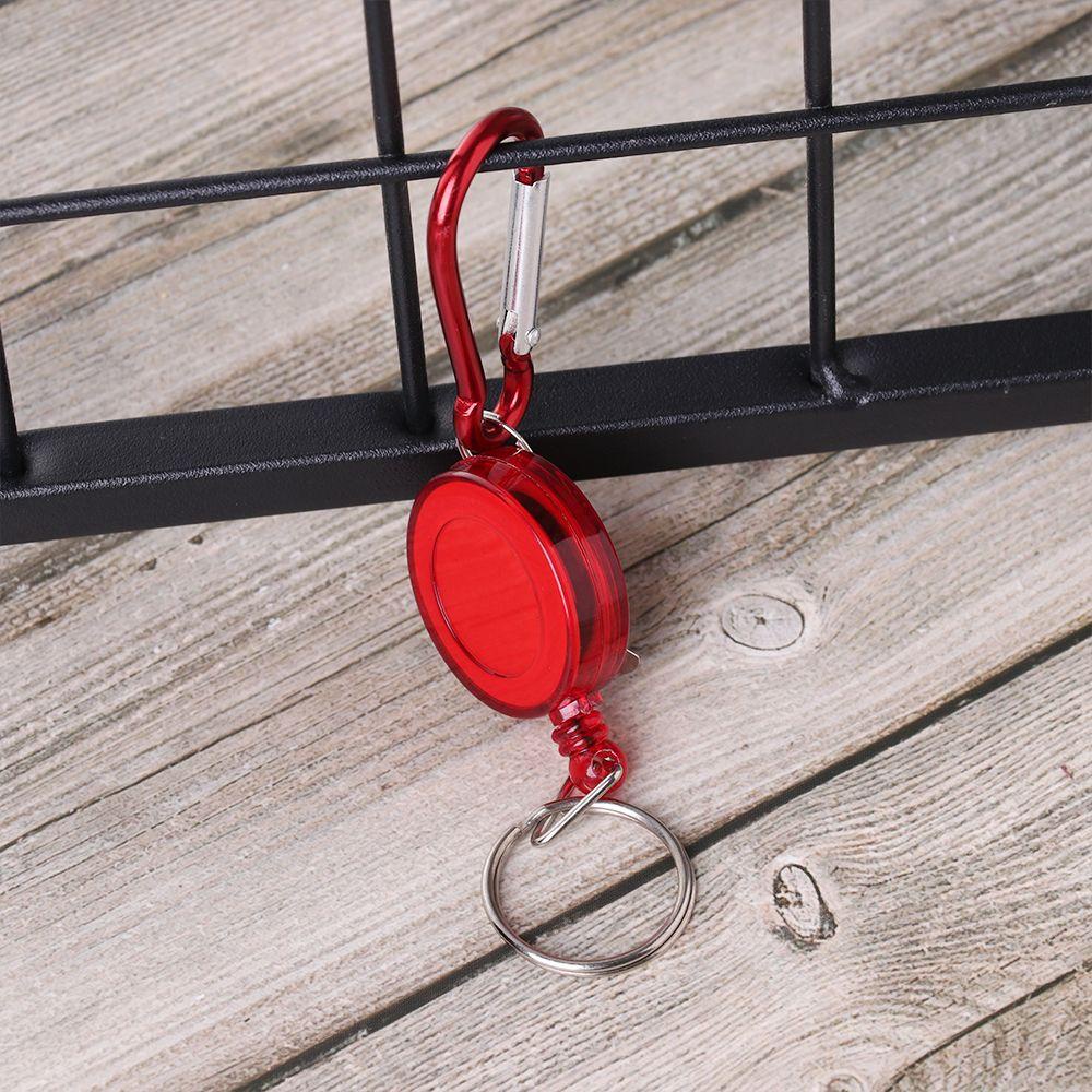 Lily Retractable Key Chain Portable Safety Coil Badge Gantungan Kunci Pancing