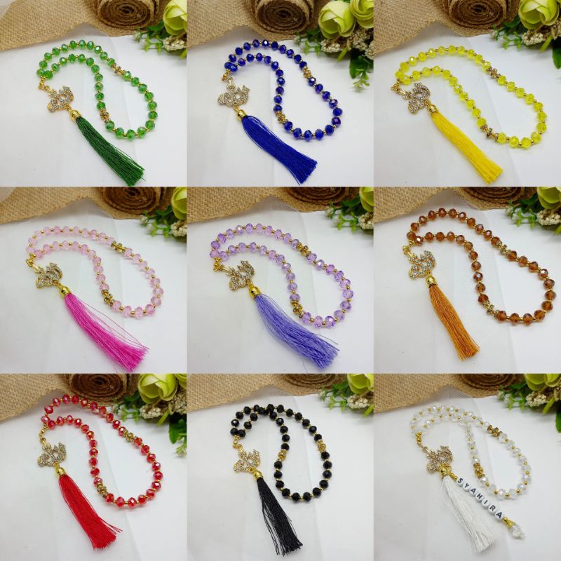 Yasafa Tasbih 33 Kristal Nama Lafadz Gold Silver