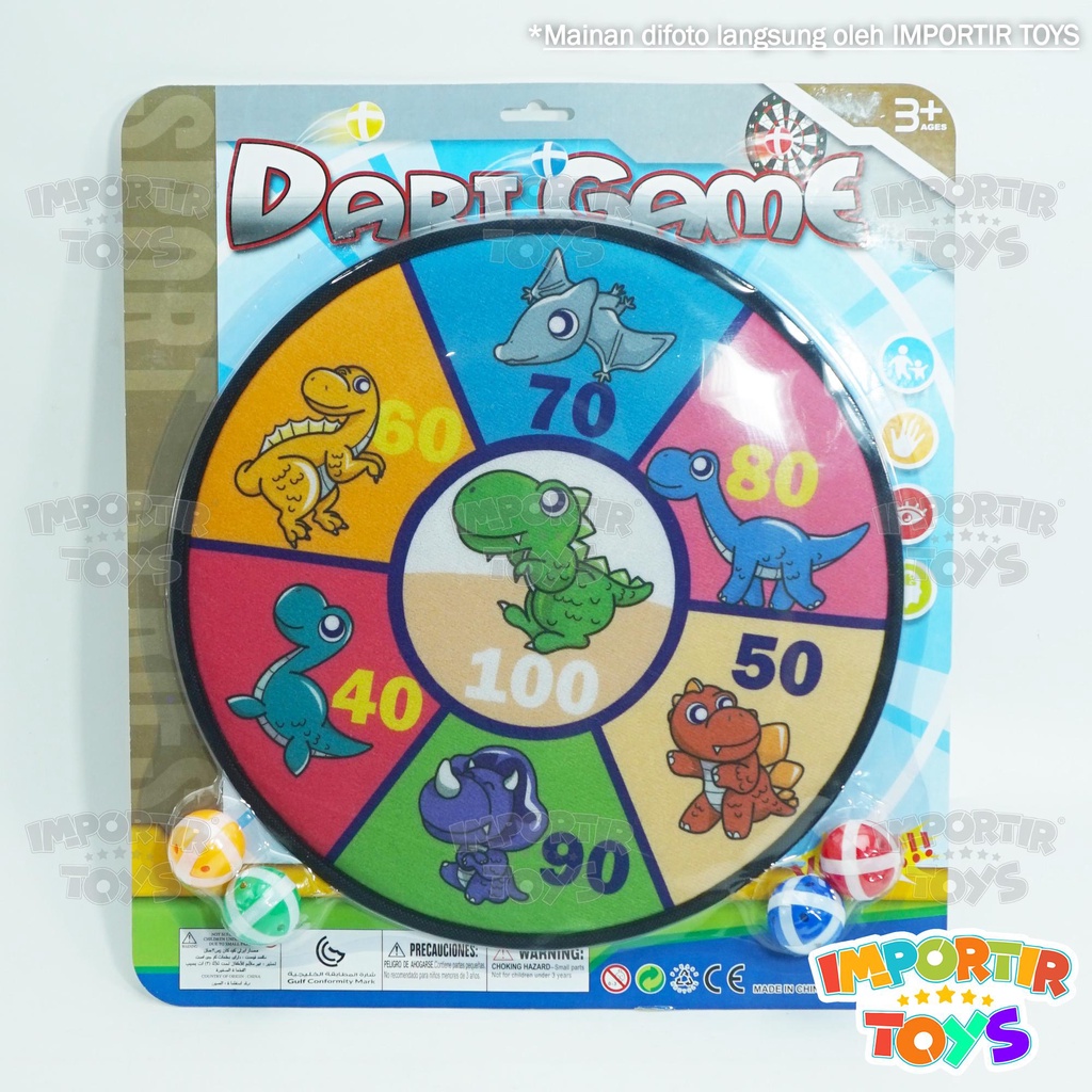 Mainan Anak Sasaran Lempar Bola  DART GAME Dinosaurus