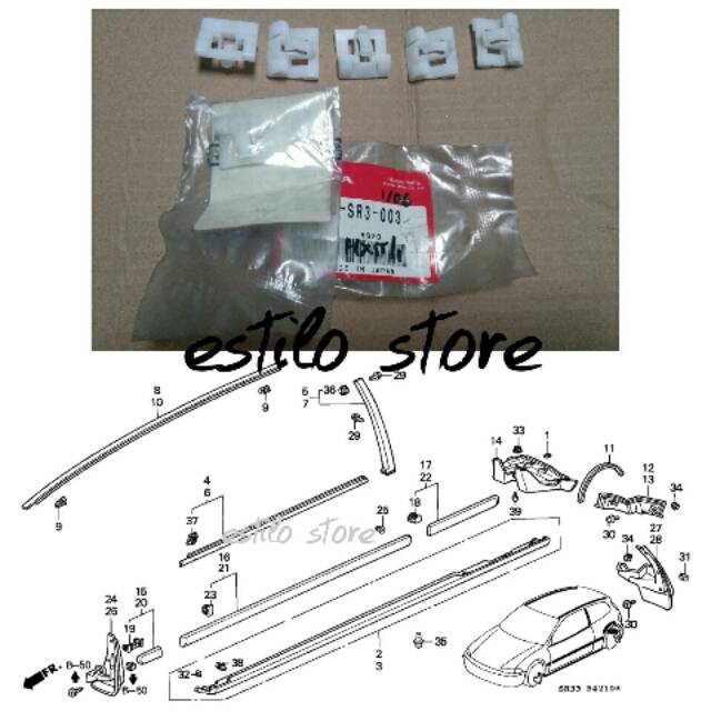 Klip pelipit pintu Honda estilo genio sr3