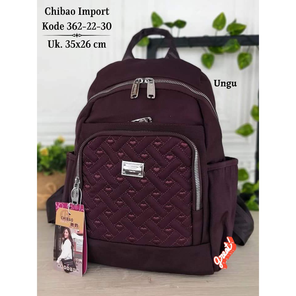 Tas Ransel Wanita Tas Ransel Chibao 362-22 Bahan Kanvas. CRanelhibao Ransel Import Chibao Ori Tas Wanita Tas Ransel Wanita Terbaru Bisa bayar ditempat.!!