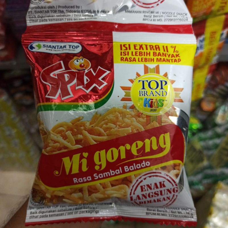 

Spix Mi Goreng Snack Mie Stick Rasa Sambal Balado 18g