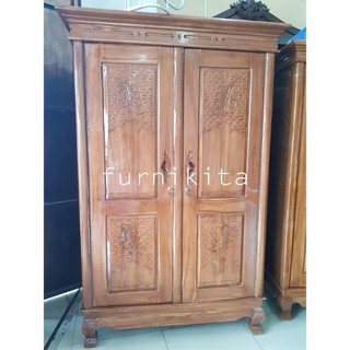  Lemari  Pakaian  Kayu  Jati 2 Pintu Shopee  Indonesia