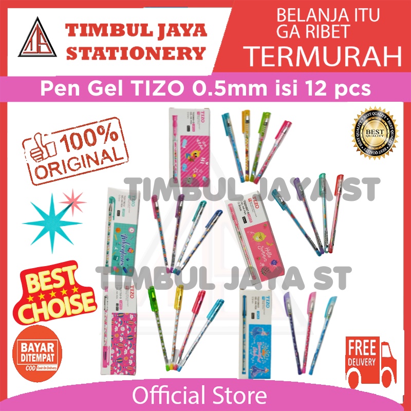 

Tizo Pen gel pulpen gel pena gel pen ballpen gel tizo isi 12pc cute fancy berbagai varian