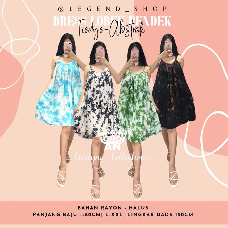 DASTER / DRESS LOBEK PENDEK  MOTIF ABSTRAK