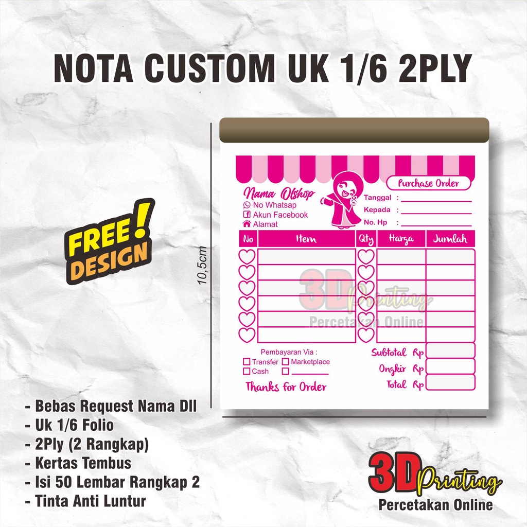 

NOTA CUSTOM UK 1/6 2PLY TERMURAH