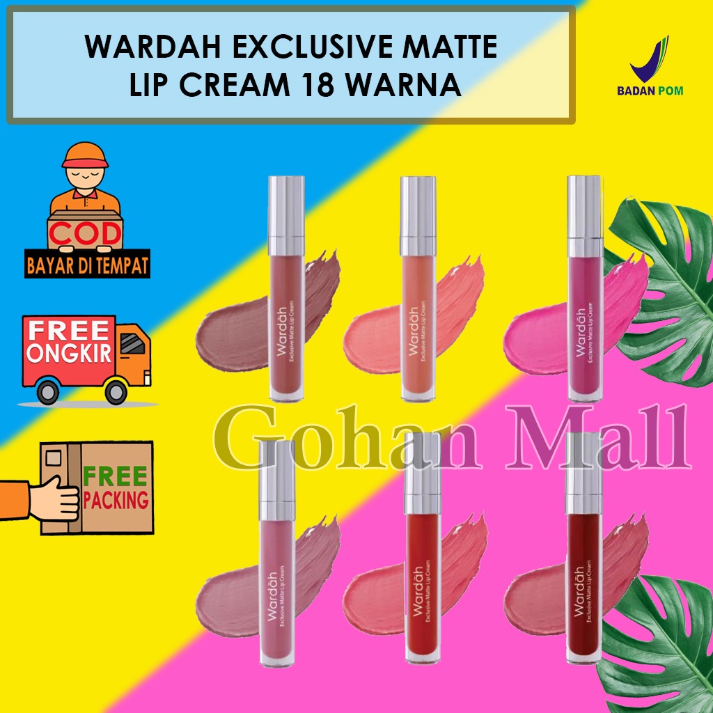 WARDAH EXCLUSIVE MATTE LIP CREAM 18 WARNA LIPSTICK LIPSTIK LIPCREAM