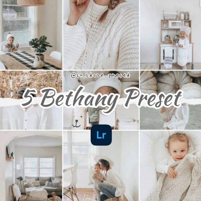 5 PRESET LIGHTROOM BETHANY For IOS &amp; Android (MiniPack)