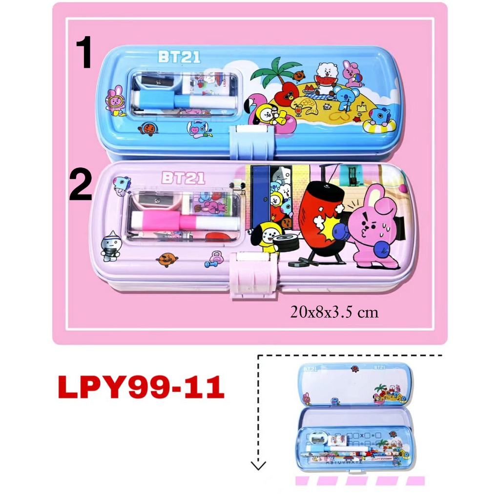 

gk SOS Kotak Pensil Kaleng Set+WB 3 Susun 8x21/Tempat Pensil/Tepak/Pensil Case