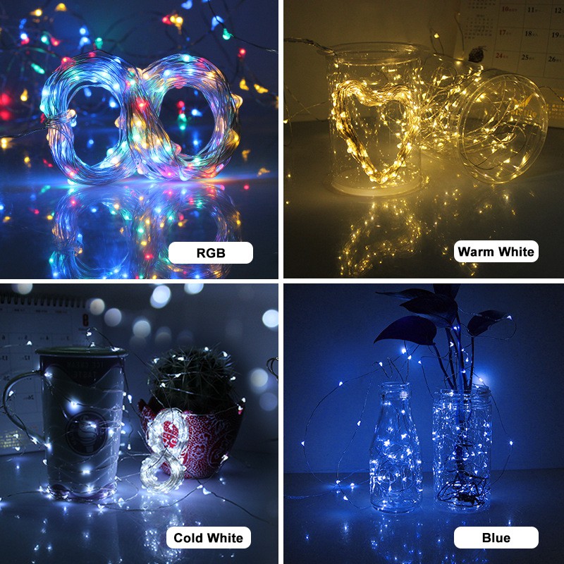 Lampu KAWAT FAIRY LIGHT 1 / 2 / 3 / 5 / 10 Meter WATERPROOF Lampu LED Tumblr Hias Dekorasi Percantik Bunga Rose Beauty Cooper Baterai