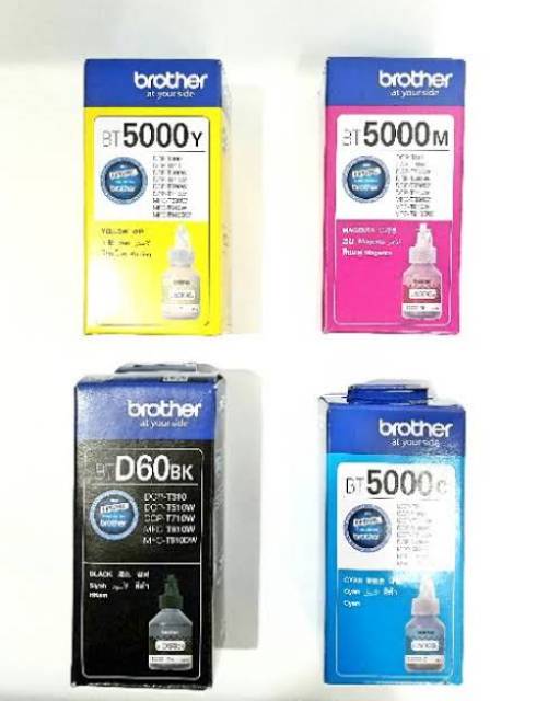 Paket 1 Set Tinta Brother BTD60BK &amp; BT5000 Original (4 Warna)