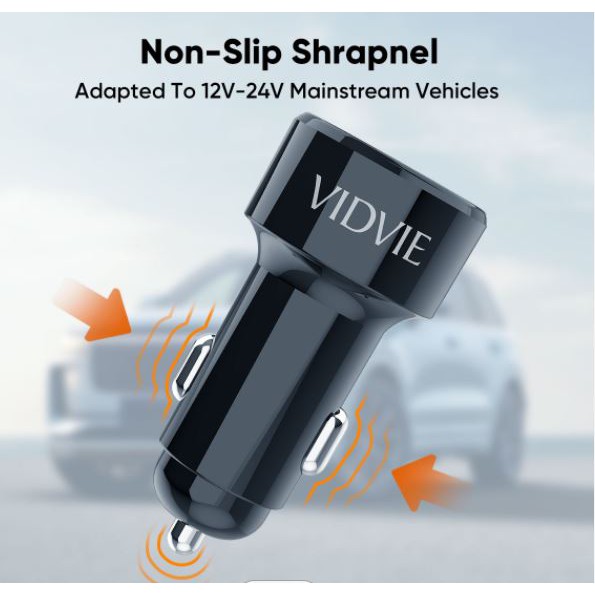 Car charger vidvie s 2 port Usb-A Qc Type-c Pd 20w 3A quick charge 3.0 cc-518c cc518c - Charger mobil