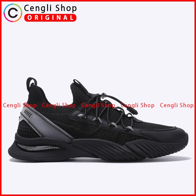 SEPATU SNEAKER EVERBEST PRIA ORIGINAL CASUAL KETS BRANDED HITAM EM27