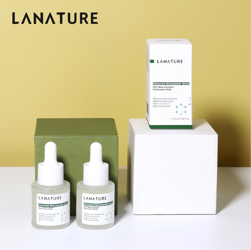 La nature Niacinamide 10%+ Hyaluronic Acid Serum anti acne &pemutih perawatan kulit serum 20ml