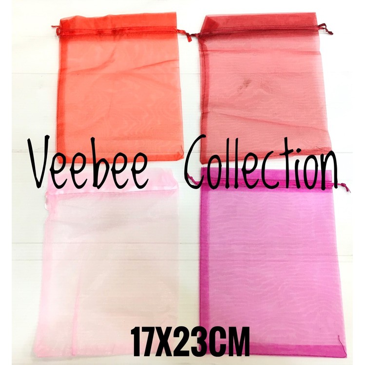 

Organza bag 16x23cm/ Tas tile polos 16x23cm/ kantong tile/kantong sovenir/tas sovenir/ Kantong Organza/ kantong tile kaca hampers