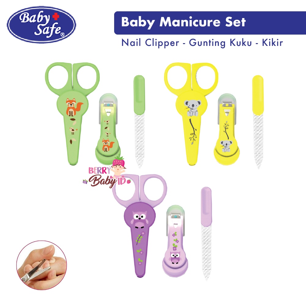 Baby Safe Paket Manicure Set Gunting Kuku Bayi Nail Clipper dan Kikir BBS019 Berry Mart