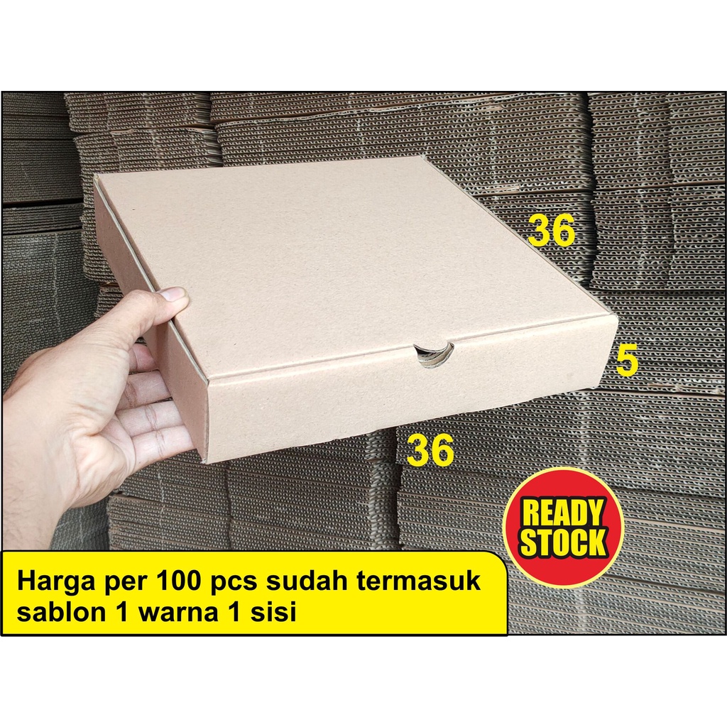 

(GRATIS SABLON 1 WARNA 1 SISI) 100 pcs BOX PIZZA 36X36X5 cm