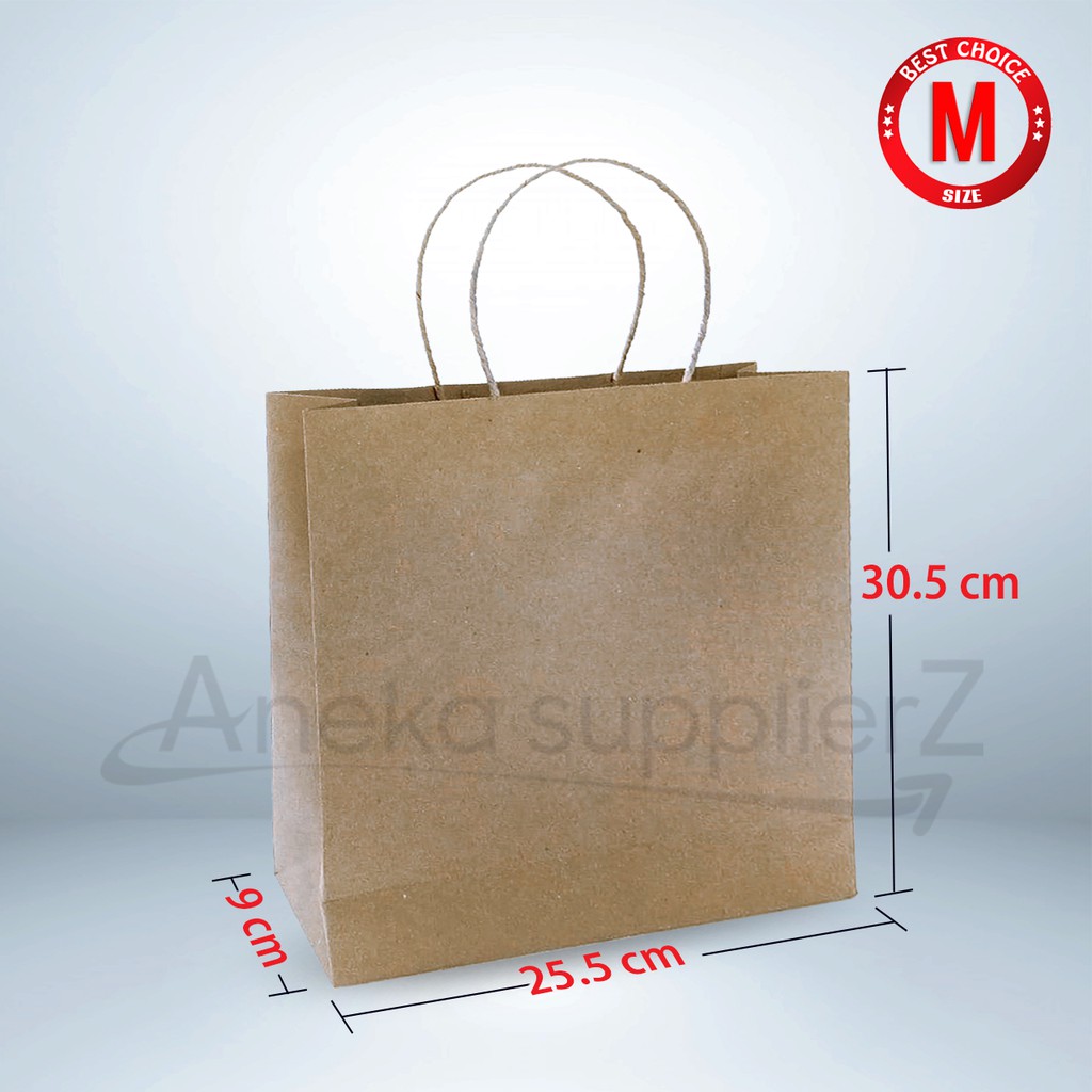 

Paper Bag Kraft Coklat - Go Green - Medium (20 pc)