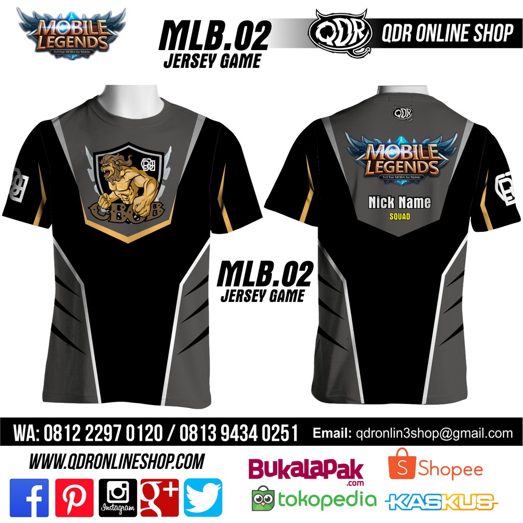 Custom Jersey Gaming HG 08 Full Printing Shopee Indonesia