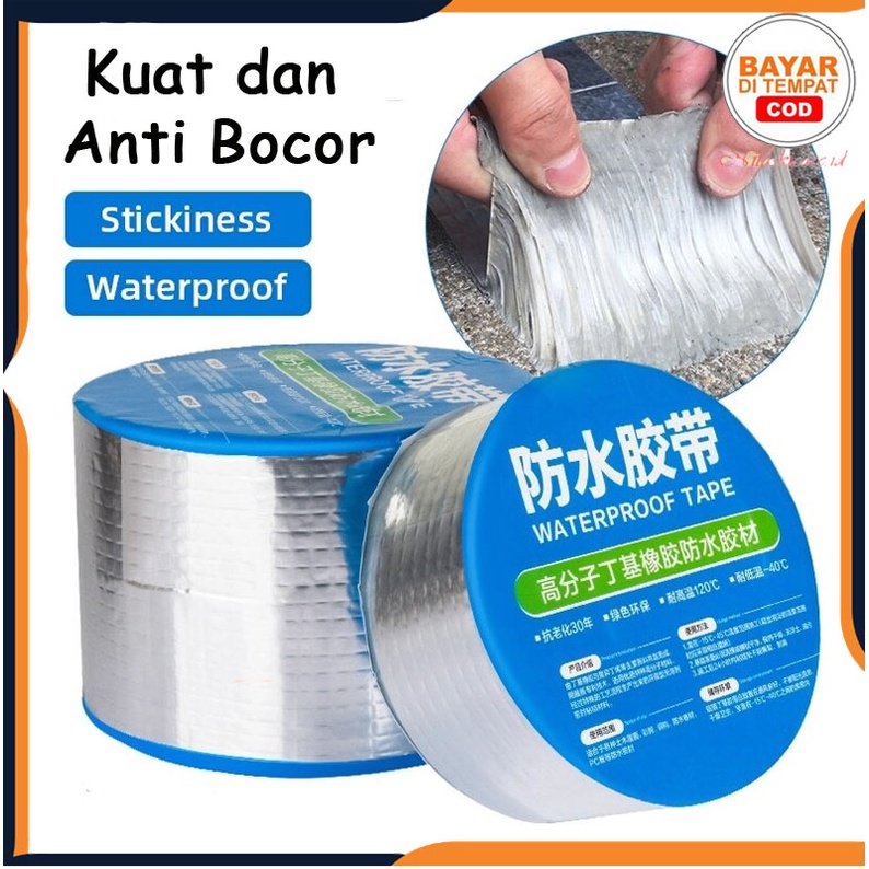 Lakban Anti Bocor Penambal Atap Toren Pipa Air Bocor Super Kuat Tahan Air & Panas Waterproof Tape