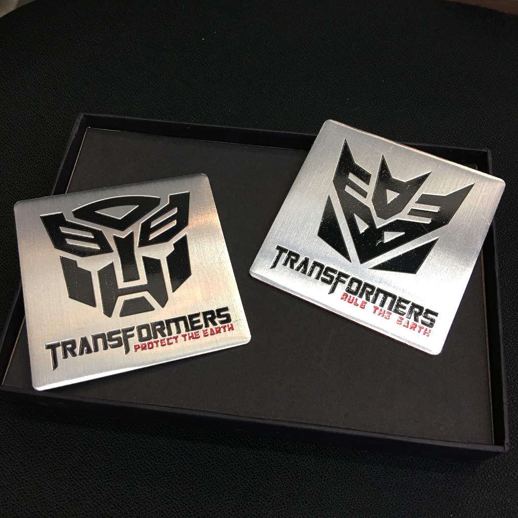 Tempelan Stiker Emblem Mobil Plat Aluminium Transformers Tranformers